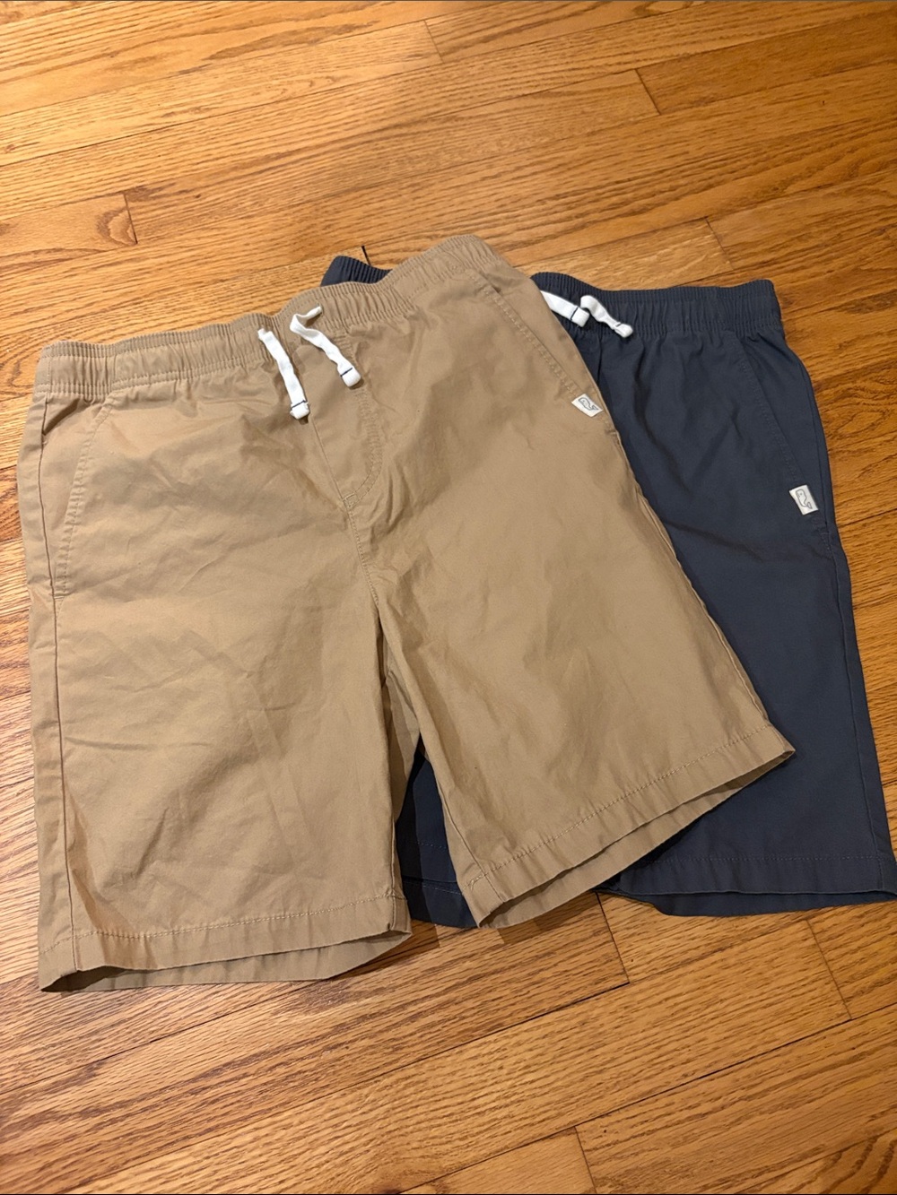 Vineyard Vines Kids Drawstring Shorts in Khaki and Navy